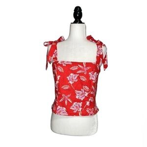 𝅺🆕 Joie Linen Blend Floral Sleeveless Crop Top